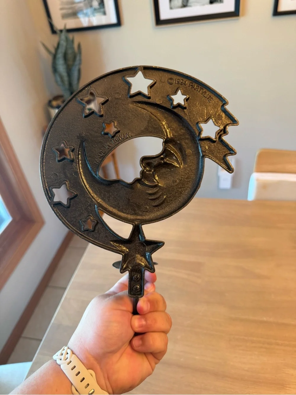 Vintage Moon Star Cast Metal Wall Candle Holder Home Decor “Party Lite”